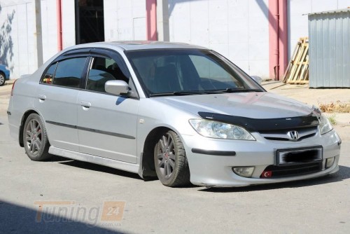 EuroCap Дефлектор капота EuroCap Мухобойка на Honda Civic 7 Sedan 2000-2006 - Картинка 4