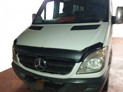 EuroCap Дефлектор капоту Мухобійка під карбон EuroCap на Mercedes-benz Sprinter W906 2006-2013 - Зображення 5