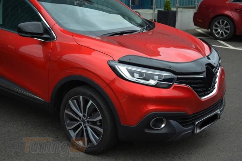 EuroCap Дефлектор капоту Мухобойка EuroCap на Renault Kadjar 2015-2018 - Зображення 2