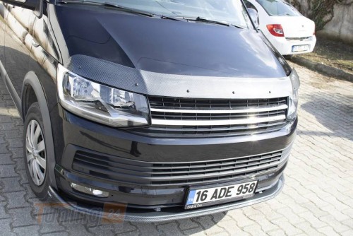 EuroCap Дефлектор капота EuroCap Мухобойка под карбон на Volkswagen T6 2015+ - Картинка 5