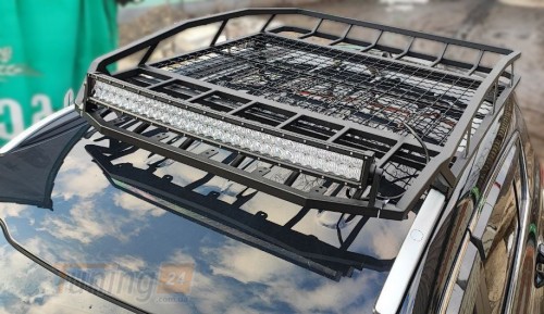 AQM4WD Экспедиционный багажник-корзина на крышу аэродинамический 150х110 с большой люстрой (LED) - Картинка 1