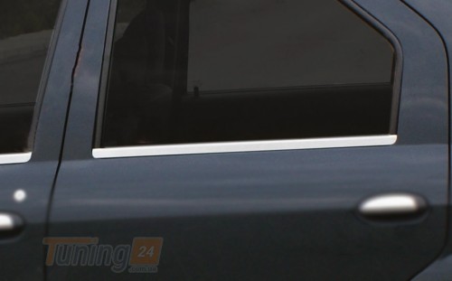 Carmos Хром молдинг нижней окантовки стекол Carmos для Dacia Logan 2005-2008 Хром молдинг на Дачия Логан 4шт - Картинка 1