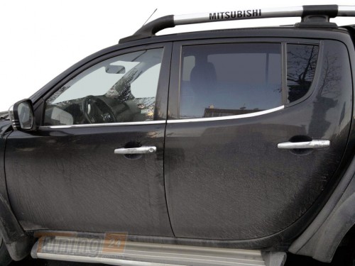 Carmos Хром молдинг нижней окантовки стекол Carmos для Mitsubishi L200 2012-2015 Хром молдинг на Митсубиси Л200 4шт - Картинка 1