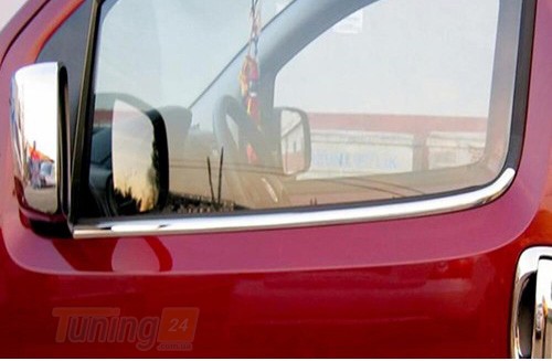 Omsa Хром молдинг нижней окантовки стекол Omsa Line для Peugeot Bipper 2008+ Хром молдинг на Пежо Биппер 2шт - Картинка 1