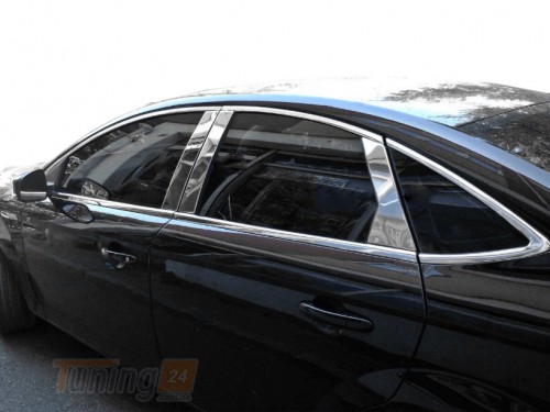 Carmos Хром молдинг дверных стоек Carmos из нержавейки для Ford Mondeo 2014-2019 Хром молдинг на Форд Мондео 6шт - Картинка 1