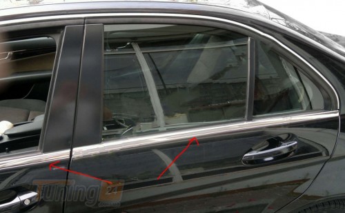 Carmos Хром молдинг нижней окантовки стекол Carmos для Mercedes C-сlass W204 2007-2015 Хром молдинг на Мерседес С W204 6шт - Картинка 1