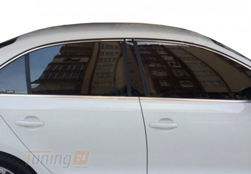 Omsa Хром молдинг полной окантовки стекол Omsa Line для Volkswagen Jetta 2011-2018 Молдинг на Фольксваген Джетта 12шт черный хром - Картинка 2