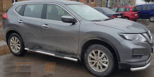 Can-Otomotiv Боковые пороги трубы с проступью D60 для Nissan Rogue 2018-2020 - Картинка 1