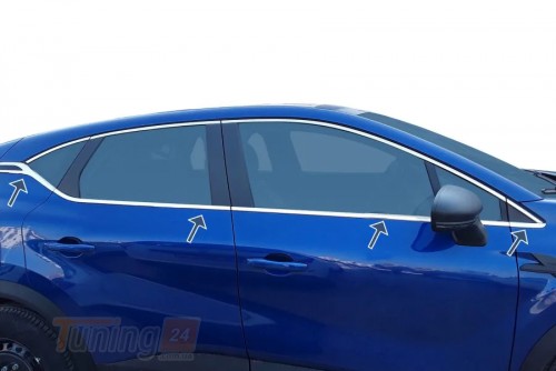 Omsa Хром молдинг нижней окантовки стекол для Renault Captur 2019+ 8шт - Картинка 1